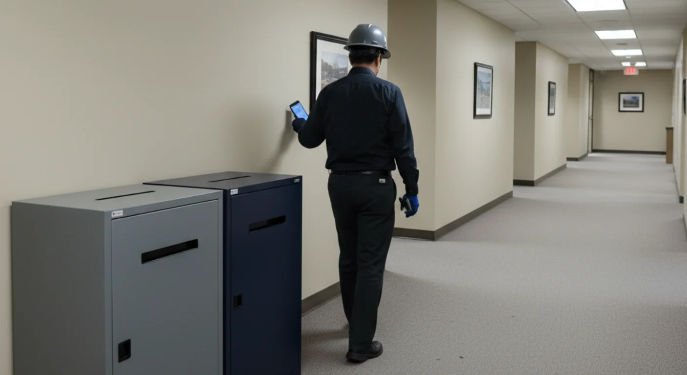 Recycling bins in office